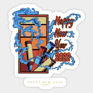 happy new year 2022 vintage Sticker